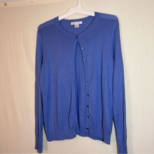 August Silk Women’s X-Large periwinkle blue button up cardigan sweater